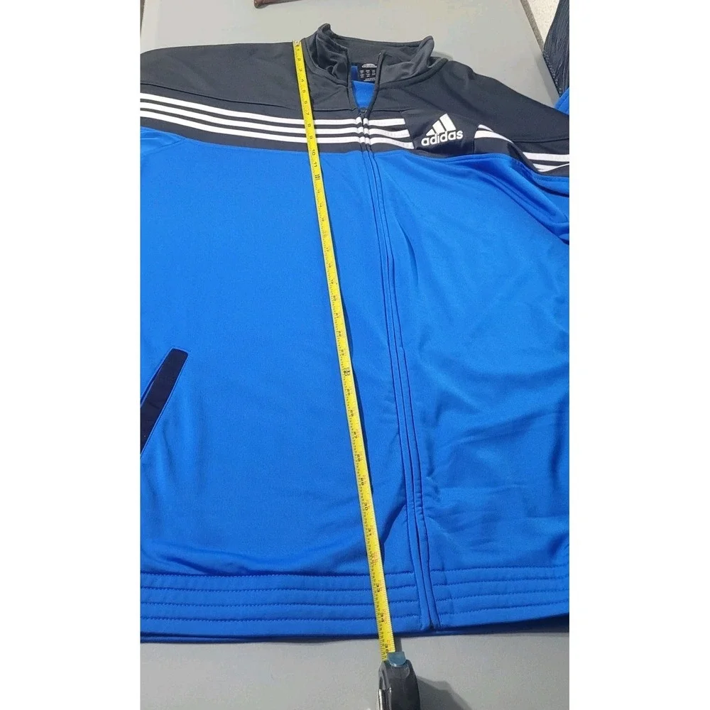 Adidas Track Jacket Mens 3XT Blue Colorblock Full Zip Three‎ Stripes